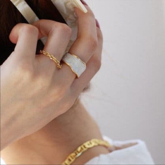 💎new White Enamel Ring 925 Stamped - Picture 8 of 12